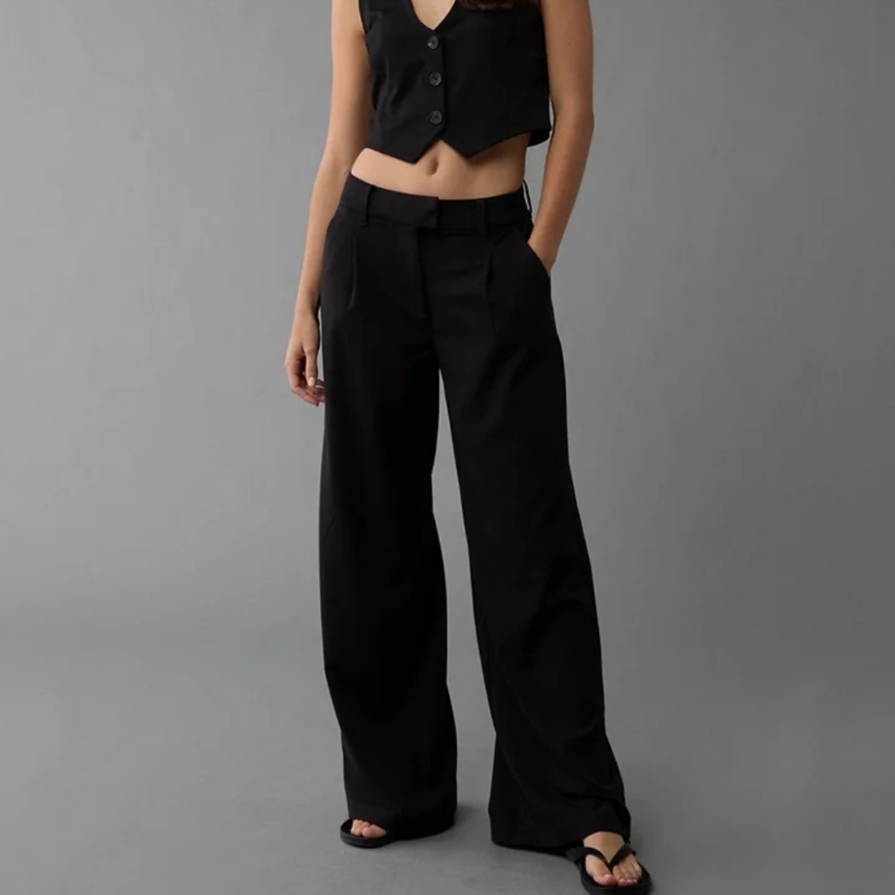 American Eagle Stretch Poppy Wide Leg Trouser